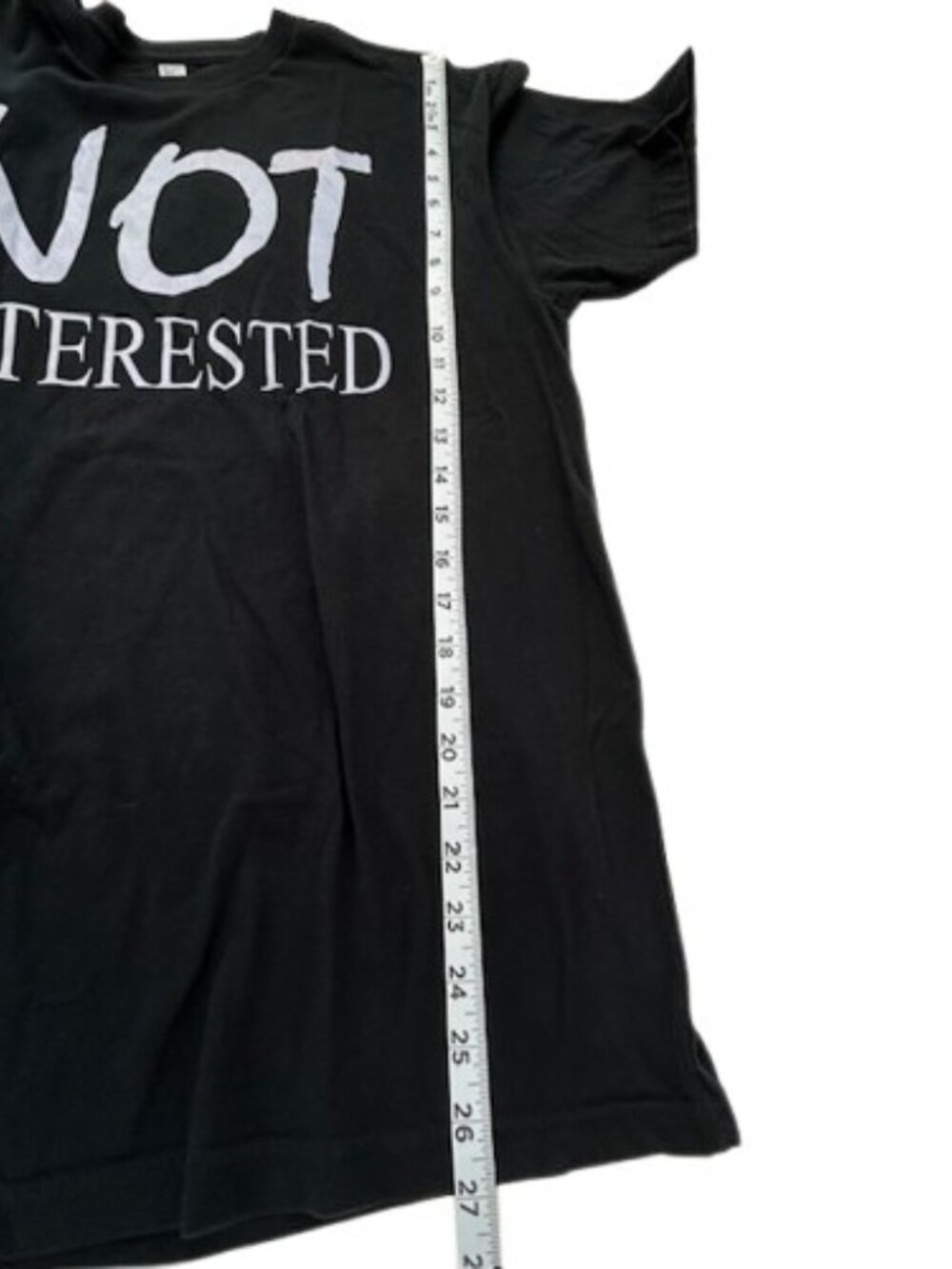 Not Interested T-Shirt Size Large Graphic Black White - Picture 5 of 5
